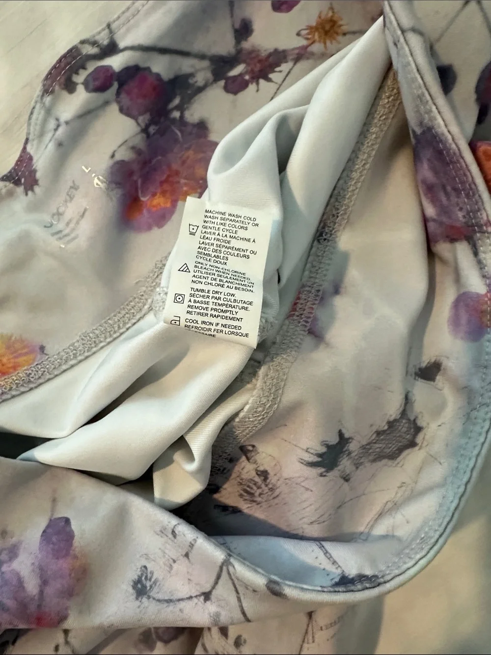 Jockey Floral Active Cropped Stretch Leggings in Lavender, Purple, Orange Size L - Picture 9 of 11